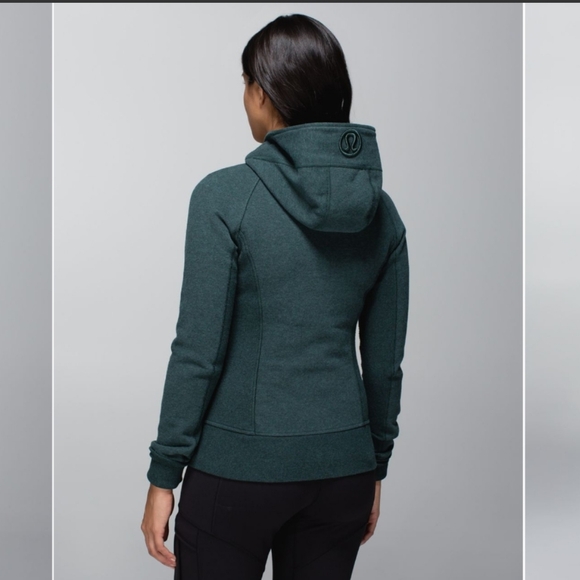 EUC Lululemon Scuba Hoodie II Heathered Fuel Green 4 - Picture 2 of 12
